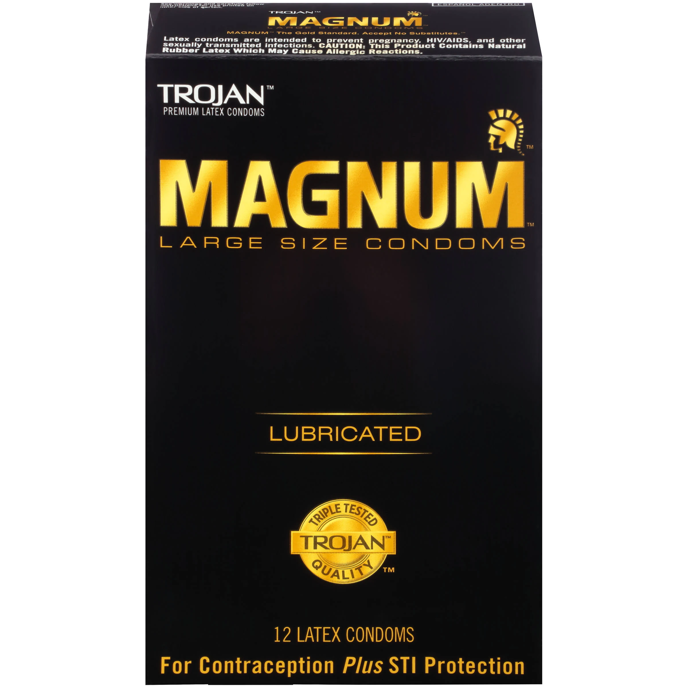 Condom Trojan Magnum Lubricated Large 12 per Box 1936806 Box of 12