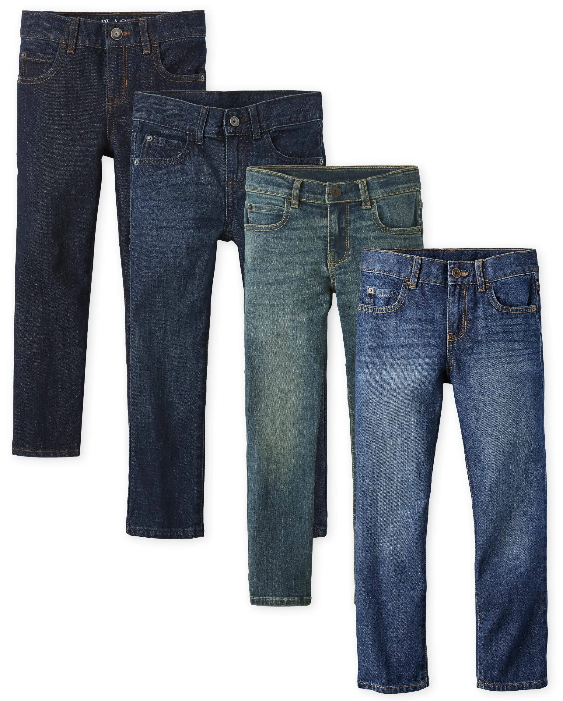 The Children's Place Boys Straight Fit Denim Jeans, 4-Pack, Sizes 4-18