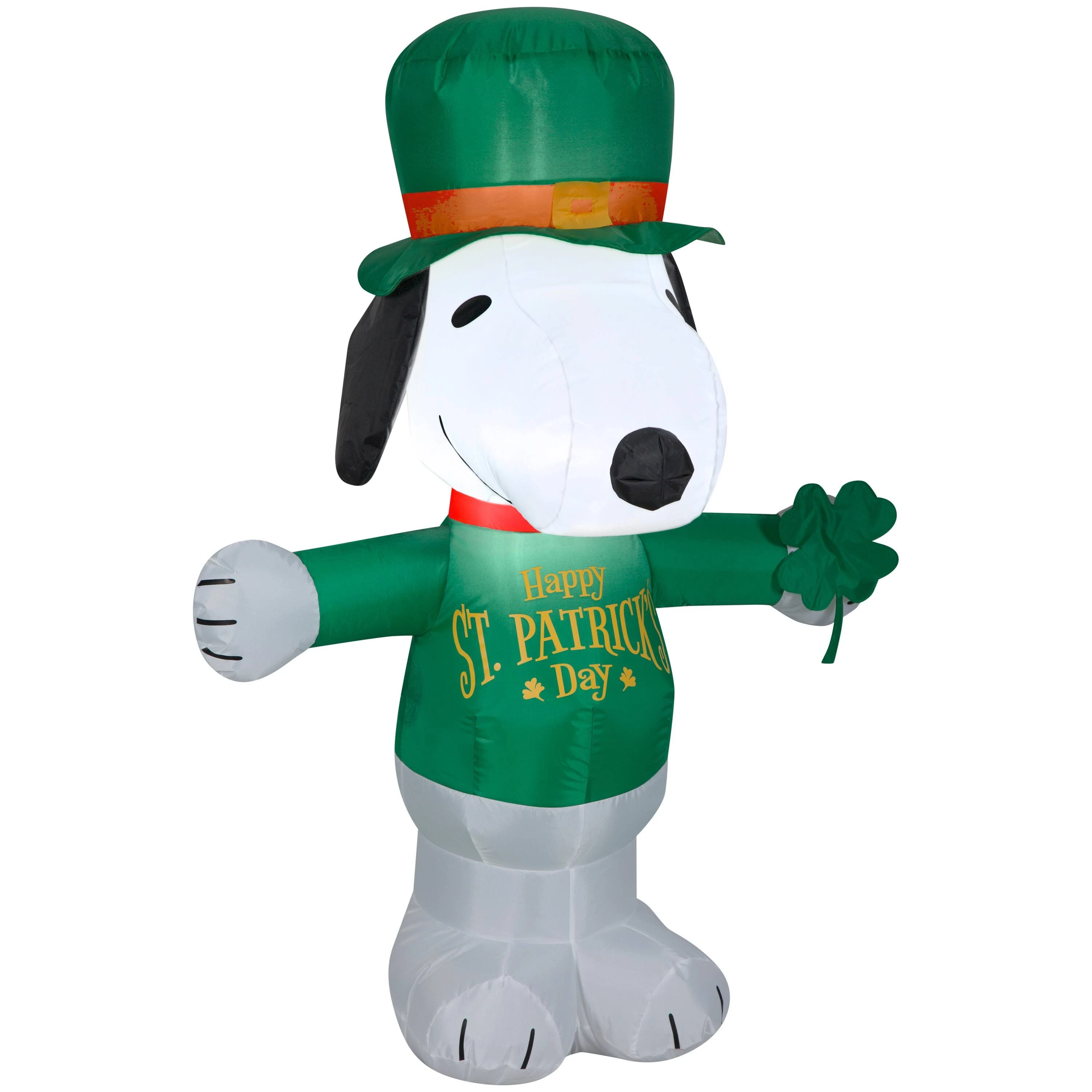 Gemmy Airblown Inflatable St. Patrick's Day Snoopy 3.5 ft Tall White