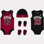 Jordan Baby Boy's Jersey Tank Bodysuit Five-Piece (Infant/Toddler/Little Kids) Gym Red 0-6 Months