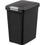 Sterilite TouchTop Wastebasket, 7.5 Gallon / 28 Liter Capacity, Black