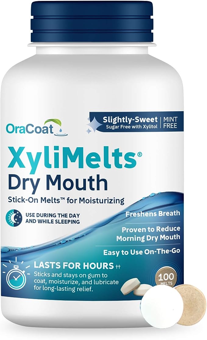 Oracoat XyliMelts Dry Mouth Relief Oral Adhering Discs Xylitol for Dry Mouth Stimulates Saliva