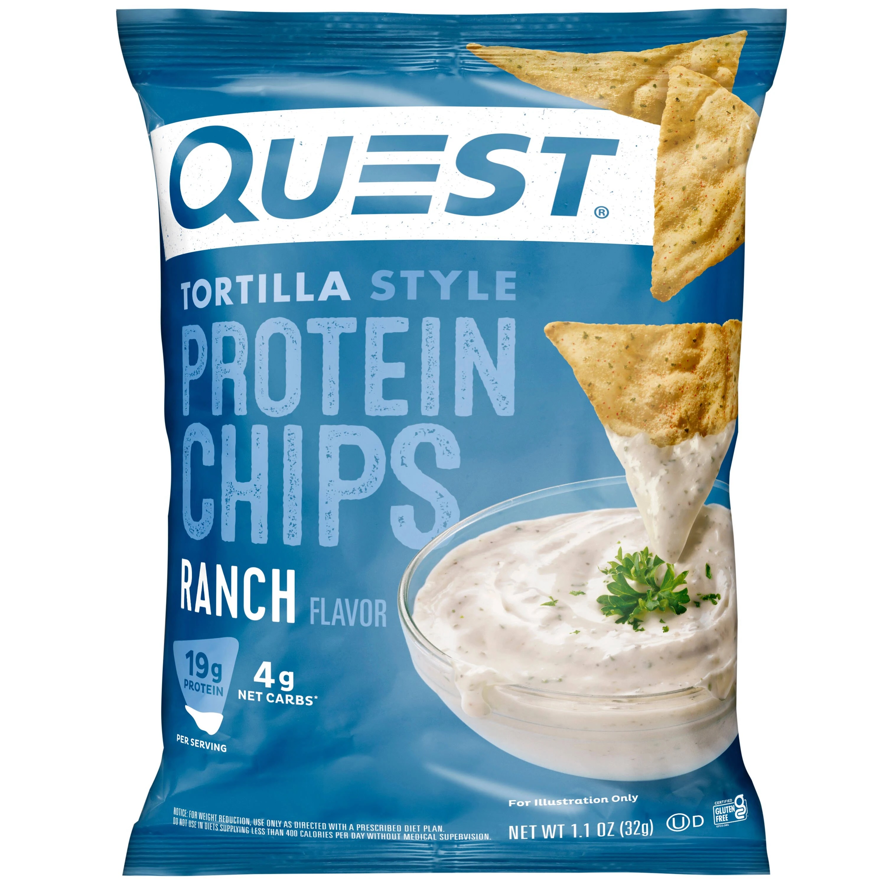 Ranch Tortilla Protein Chips, 1.1 Oz.