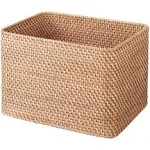 MUJI 47381313 Overlapping Rattan Rectangular Basket, Large, (V), Approx. Width 14.2 x Depth 10.2 x Height 9.4 inches (36 x 26 x 24