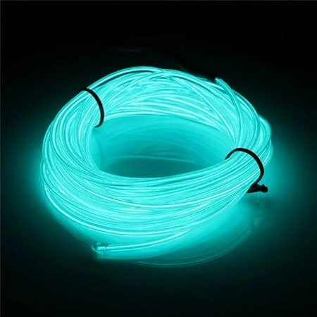 JIGUOOR EL Wire Battery Pack 16.4ft / 5m Bright Neon Light Strip 360° Illumination Neon Tube Rope Lights for DIY, Festival, Party Decoration, Pub, Halloween, Chrismas (16.4ft / 5m, Light Green)