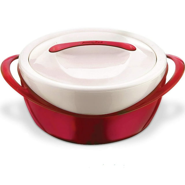 Pinnacle Casserole Dish - Large Soup and Salad Bowl - Insulated Serving Bowl with Lid - Red