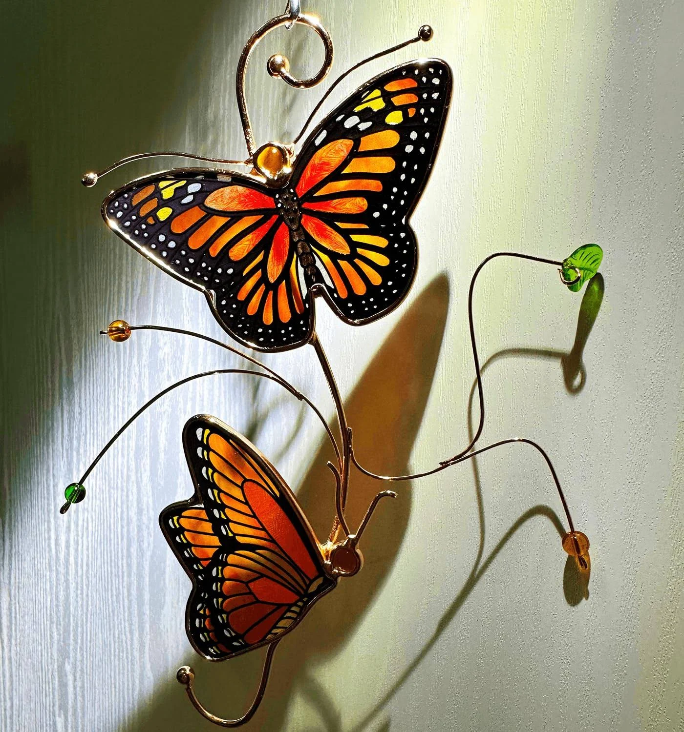 Suncatcher for Window, Stained Glass Window Hanging Butterfly Garden Suncatchers for Windows Suncatcher Window Panel Gifts Window Hanging Suncatcher Personality Ornament Decoration (Two)