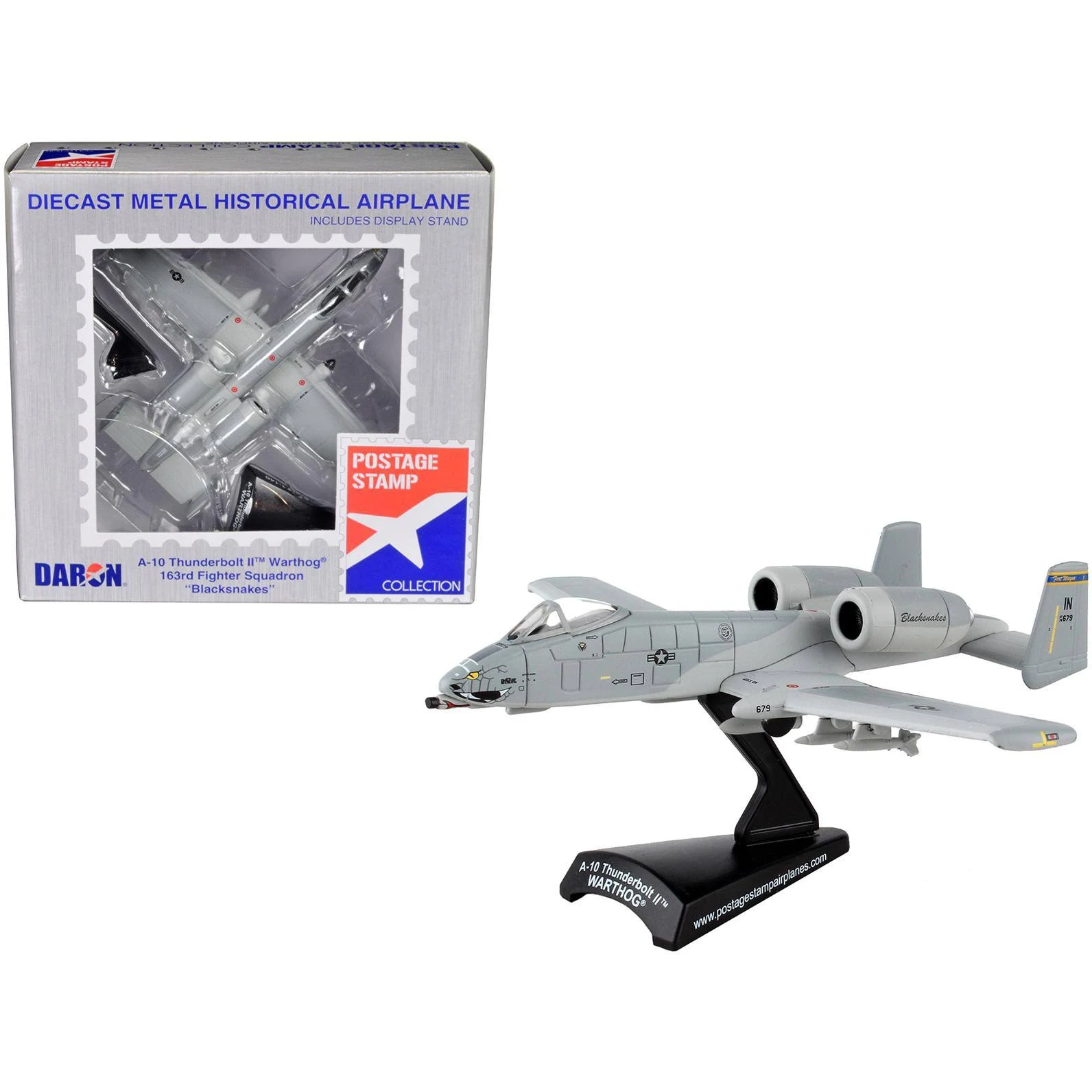 Fairchild Republic A-10 Thunderbolt II (Warthog) 163rd FS “Blacksnakes” 1:140 Scale Diecast Model