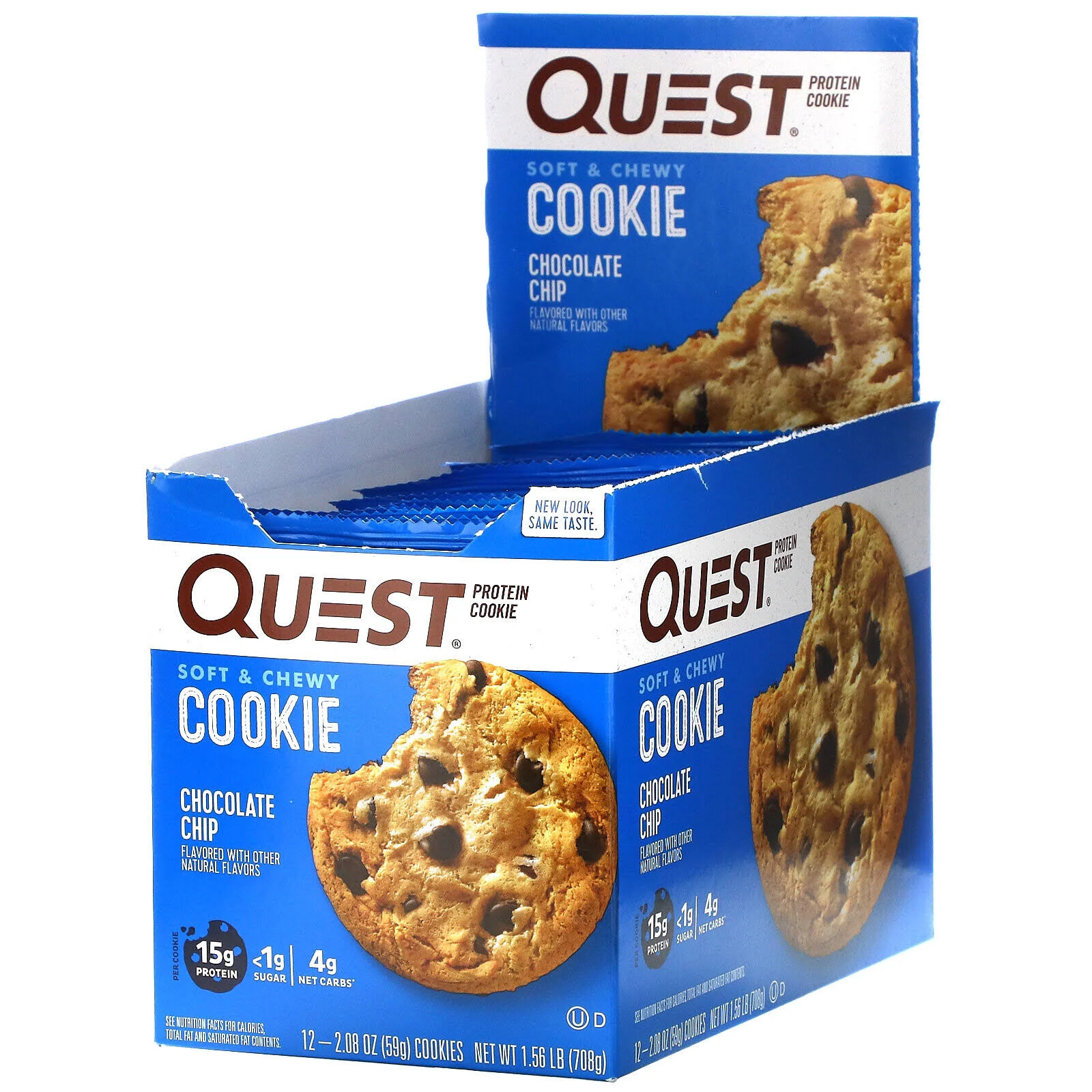 Quest Nutrition Protein Cookie, Chocolate Chip - 12 Cookies