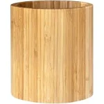 Totally Bamboo Oval Shaped Bamboo Kitchen Utensil Holder, 6" x 4" x 7"