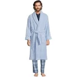 Lands' End Men's Calf Length Turkish Terry Robe - Soft Blue Haze