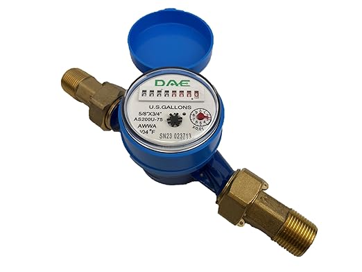 Dae AS200U-75 Water Meter, 3/4" NPT Couplings, Measuring in Gallons