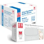 Basic Medical Industries Vinyl Exam Gloves (Latex & Powder-Free) in Medium, 100/Box