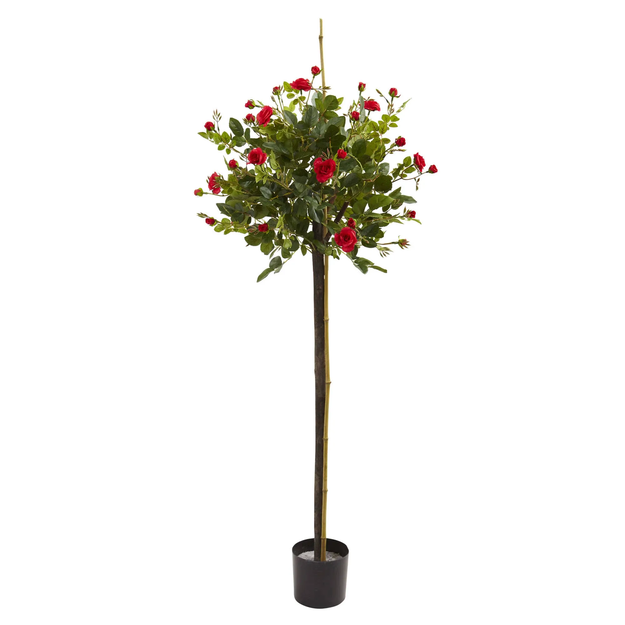 Nearly Natural 3' Rose Topiary Silk Tree