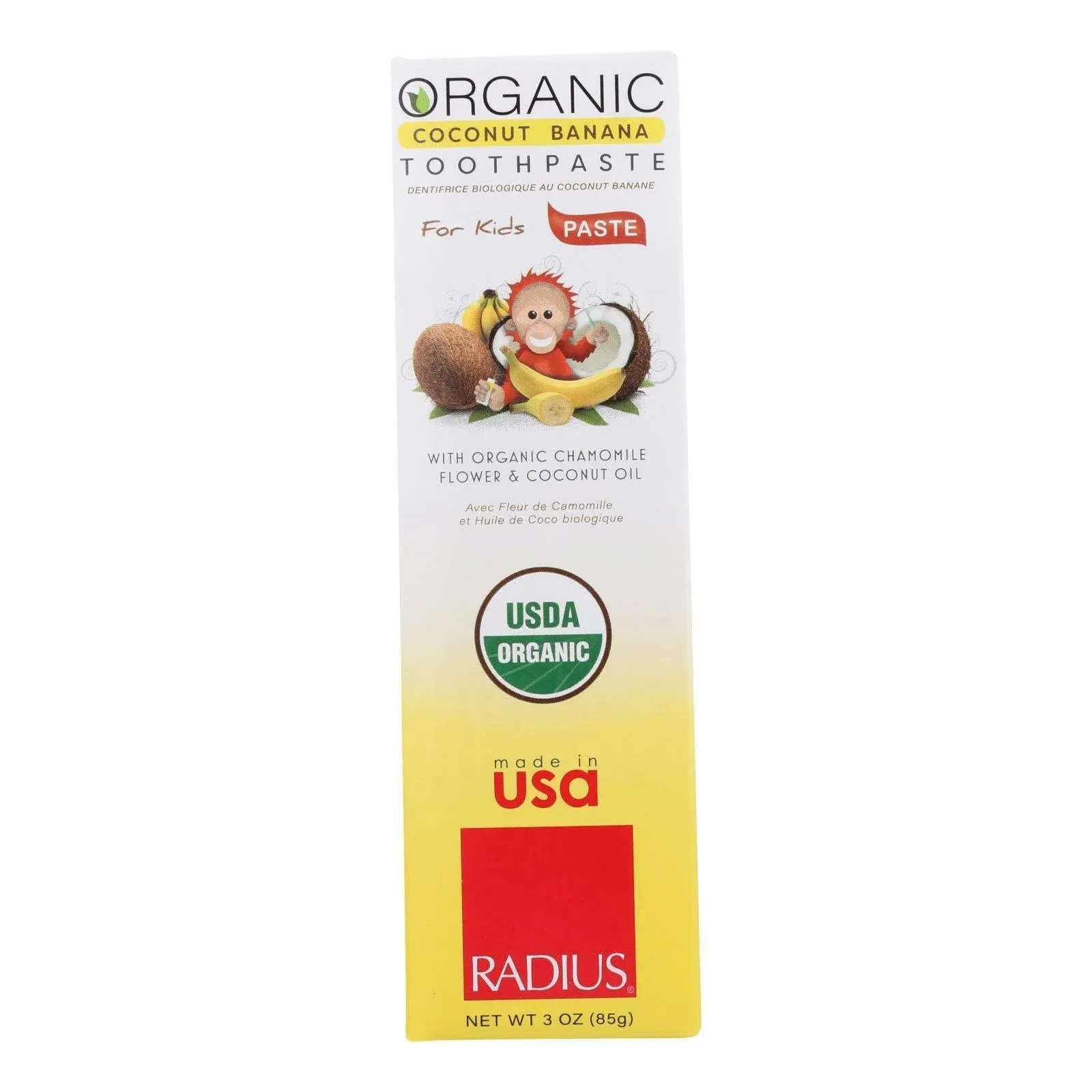 Radius Coconut Banana Organic Toothpaste - 3 oz