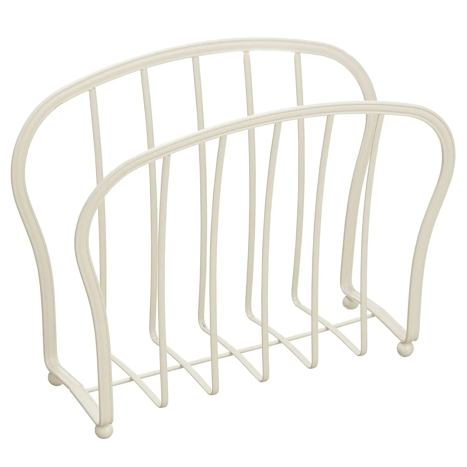 mDesign Decorative Metal Wire Magazine Holder, Organizer - Standing Rack for Magazines, Books, Newspapers, Tablets, Laptops in Bathroom, Family Room, Office, Den - White