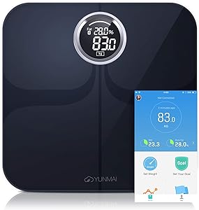 Premium Smart Scale Body Fat Digital Free App Body Composition Weight LCD