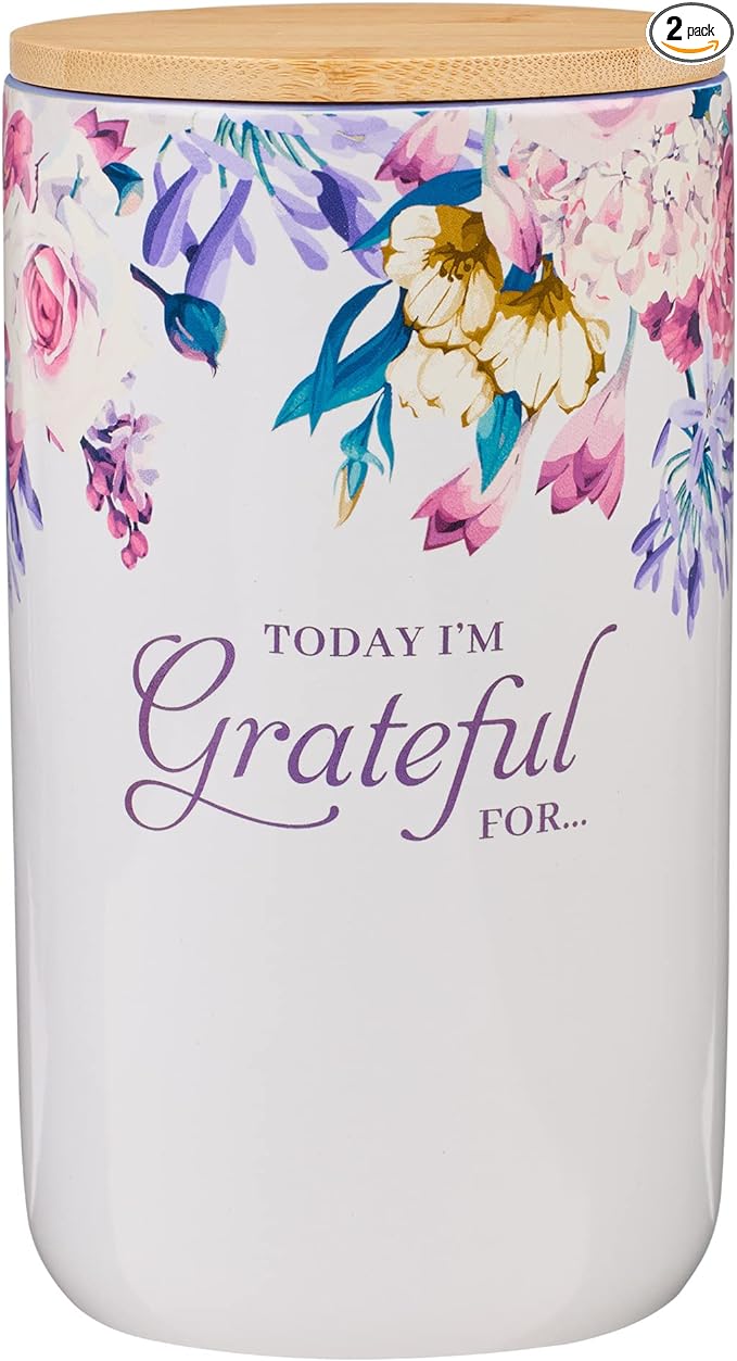 Gratitude Jar w/ Cards Ceramic In Everything Give Thanks