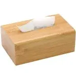 PERFORMORE Bamboo Tissue Box Cover - Water-Resistant Rectangular Wooden Facial Tissue Box with Sliding Bottom - 27x15.5x11.5 cm Wood Kleenex Box Holder - Ideal for Bathroom, Office Desk & Nightstand