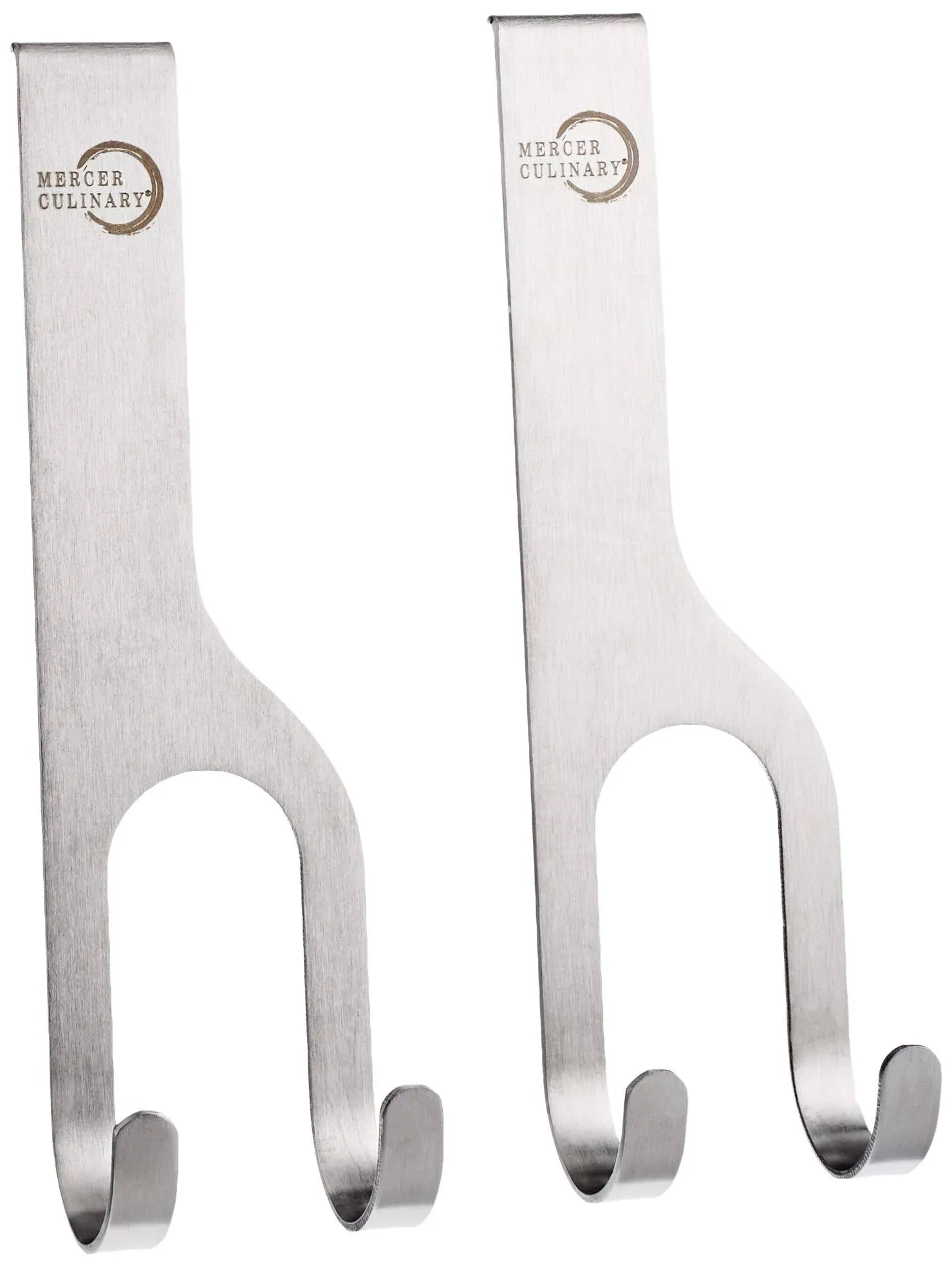 Mercer Culinary Double Hooks For Magnet Bar, Silver, 2 Pack