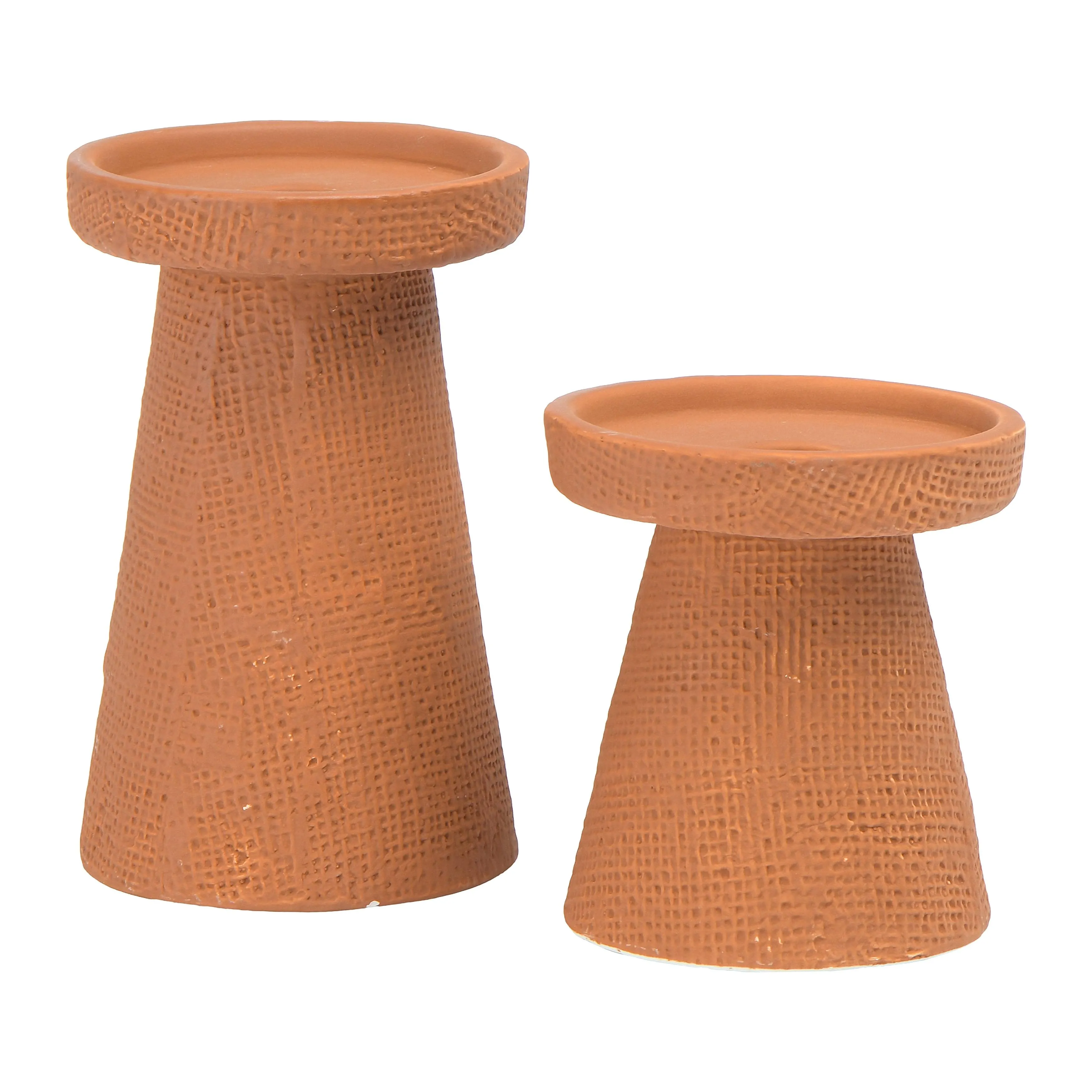 Main + Mesa Stoneware Pillar & Taper Candle Holders, Set of 2