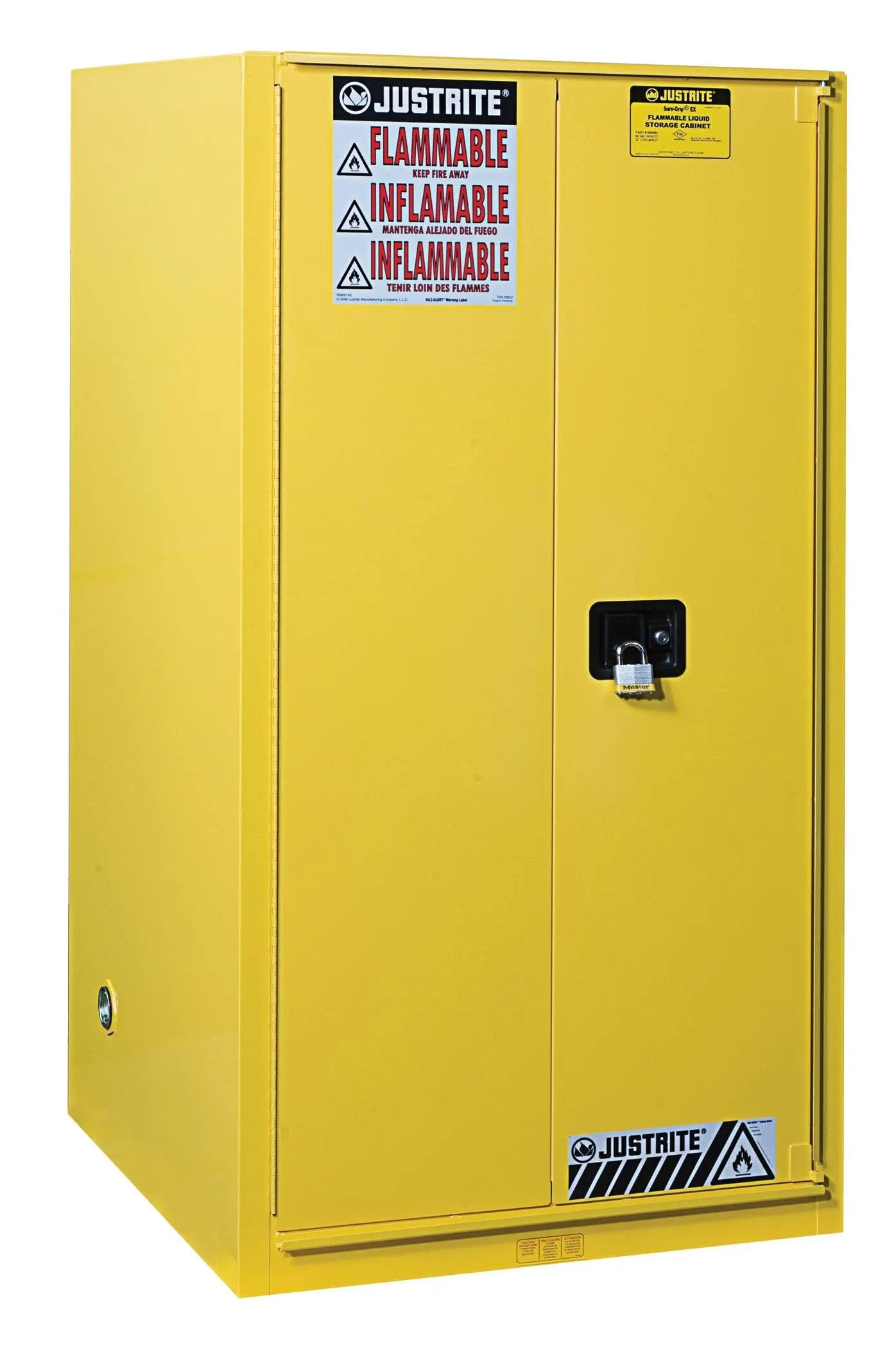 Justrite 896020 Flammable Safety Cabinet, 60 gal, Yellow