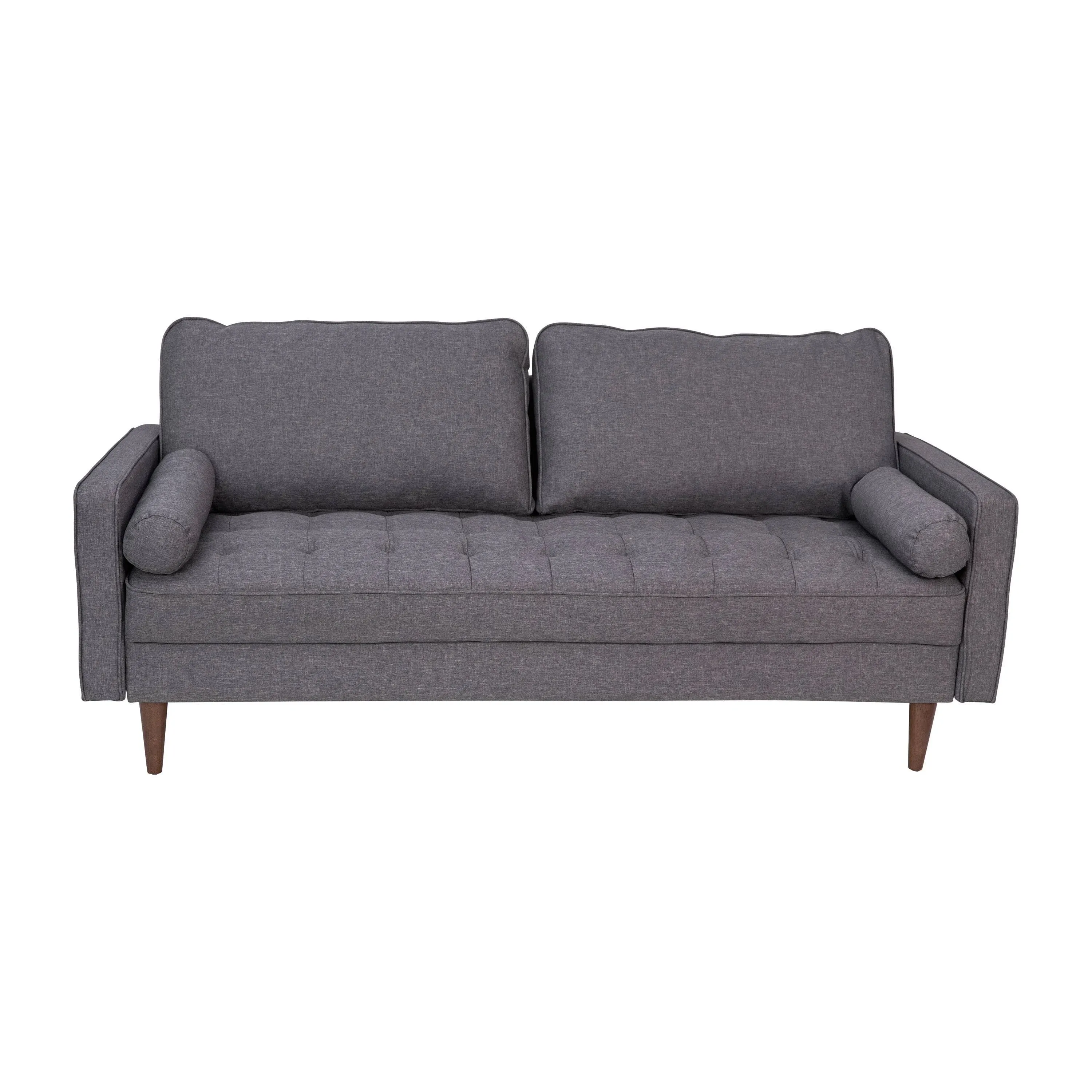 Taylor + Logan 72 in. Square Arm Fabric Dark Gray Sofa