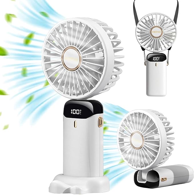 DMDFAN Mini Handheld Fan, Portable Personal Fan Hanging Neck Fan 90° Adjustable ...