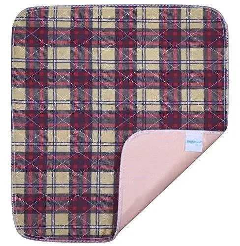 Ultra Waterproof Washable Seat Pad (20 x 22 Inch) for Incontinence - Seniors, Adult, Children, or Pet Underpad - Triple Layer Chair Cover Protector, 24 Ounce Absorbency (Plaid) by BrightCare