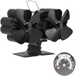 PETCHOR Heat Powered Stove Fan, Dual Head 8 Blades Fireplace Fan, Double Motors Fireplace Fan, Wood Stove Fan for Wood/Log Burner/Eco Friendly Stove