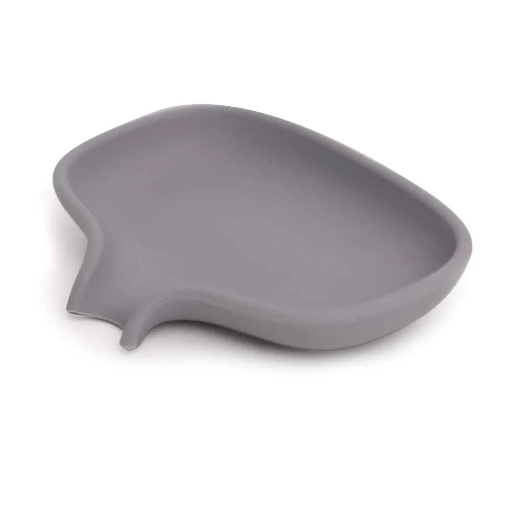 Grey Silicone Soap Bar Holder - Drip Spout Drains Excess Water