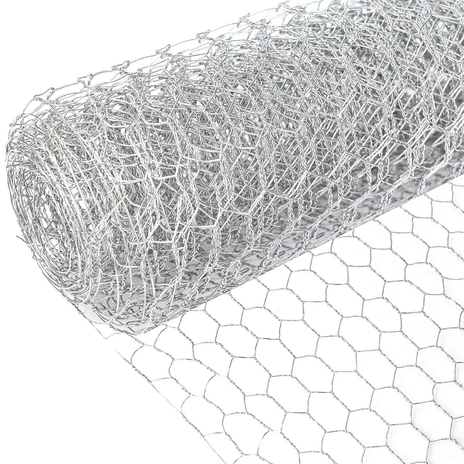 Chicken Wire Netting Galvanized Hexagonal Poultry Netting Fence Wire Mesh Roll Fencing Wire Netting Garden Fence Animal Barrier with 25mm Holes, 40 X400CM