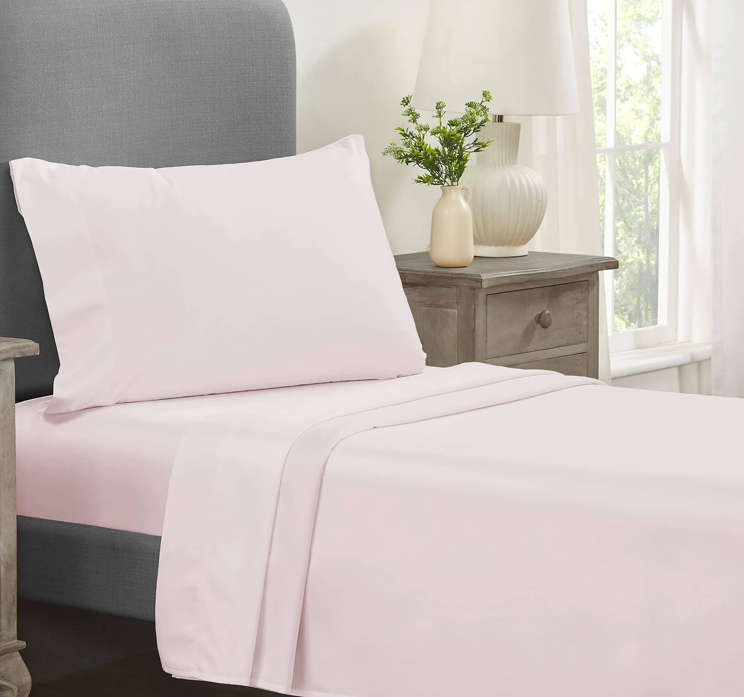 California Design Den 5-Star Hotel-Quality Twin Bed Sheets Cotton, 100% Cotton Sheet Set - 600 Thread Count Sateen with Deep Pockets (Blush Pink)