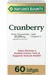 Nature's Bounty Cranberry with Vitamin C Softgels, 25,200 Mg, 60 Ct