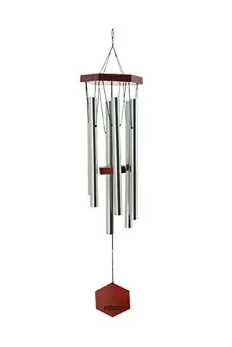 Fonmy Wind Chimes Outdoor w/Butterfly Sign Memorial Windchimes Great Wind Chime Gifts Soothing Melodic Tones & Bamboo/Aluminum Chime for Garden Home or Yard-31 Length Silver Chimes Hanging Decor.