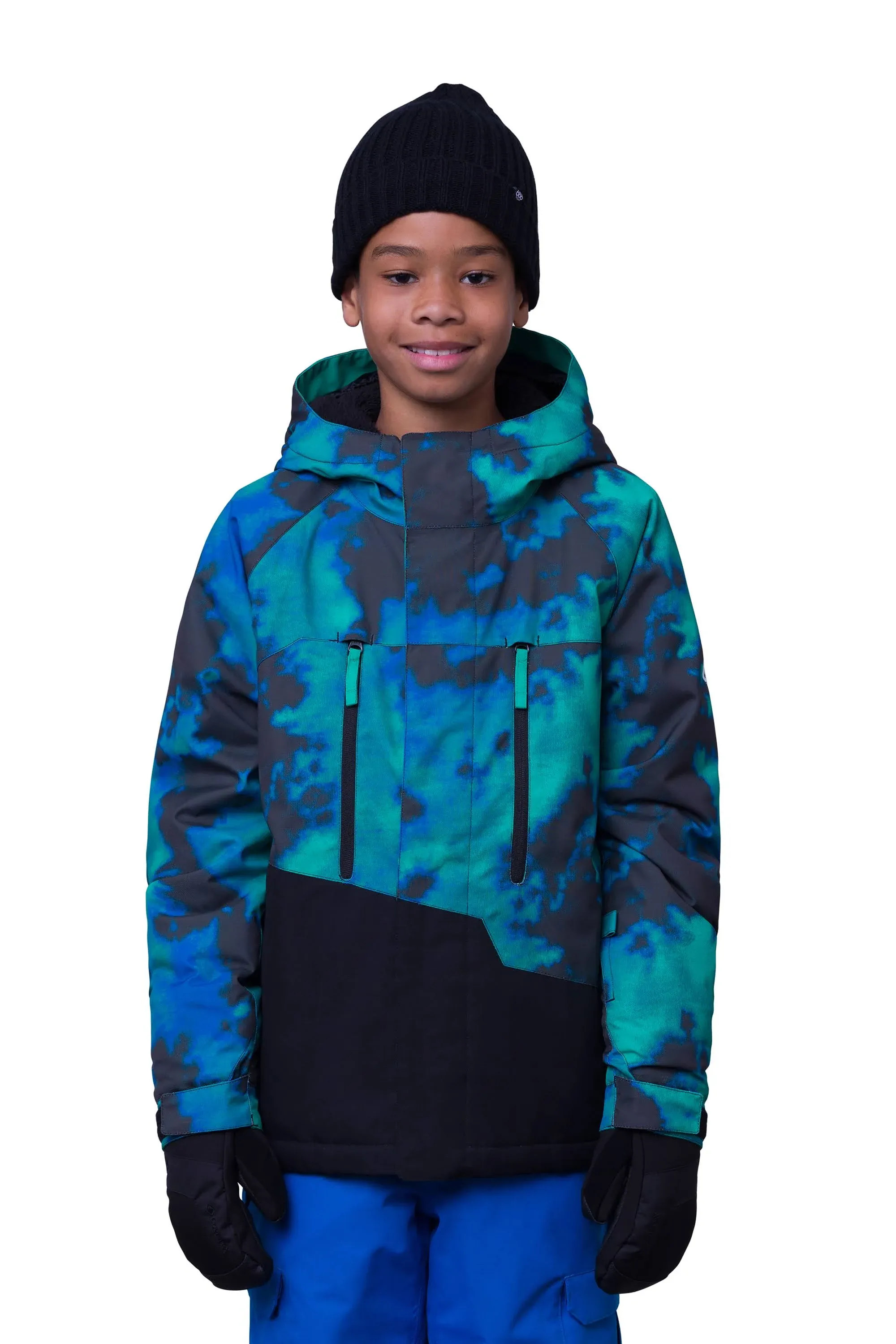 686 Geo Insulated Jacket - Boys - Large / Greenery Nebula Colorblock