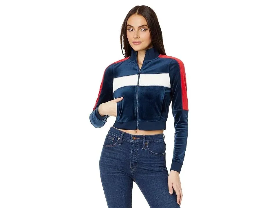 Juicy Couture Women's Moto Color Block Track Jacket - Regal Blue