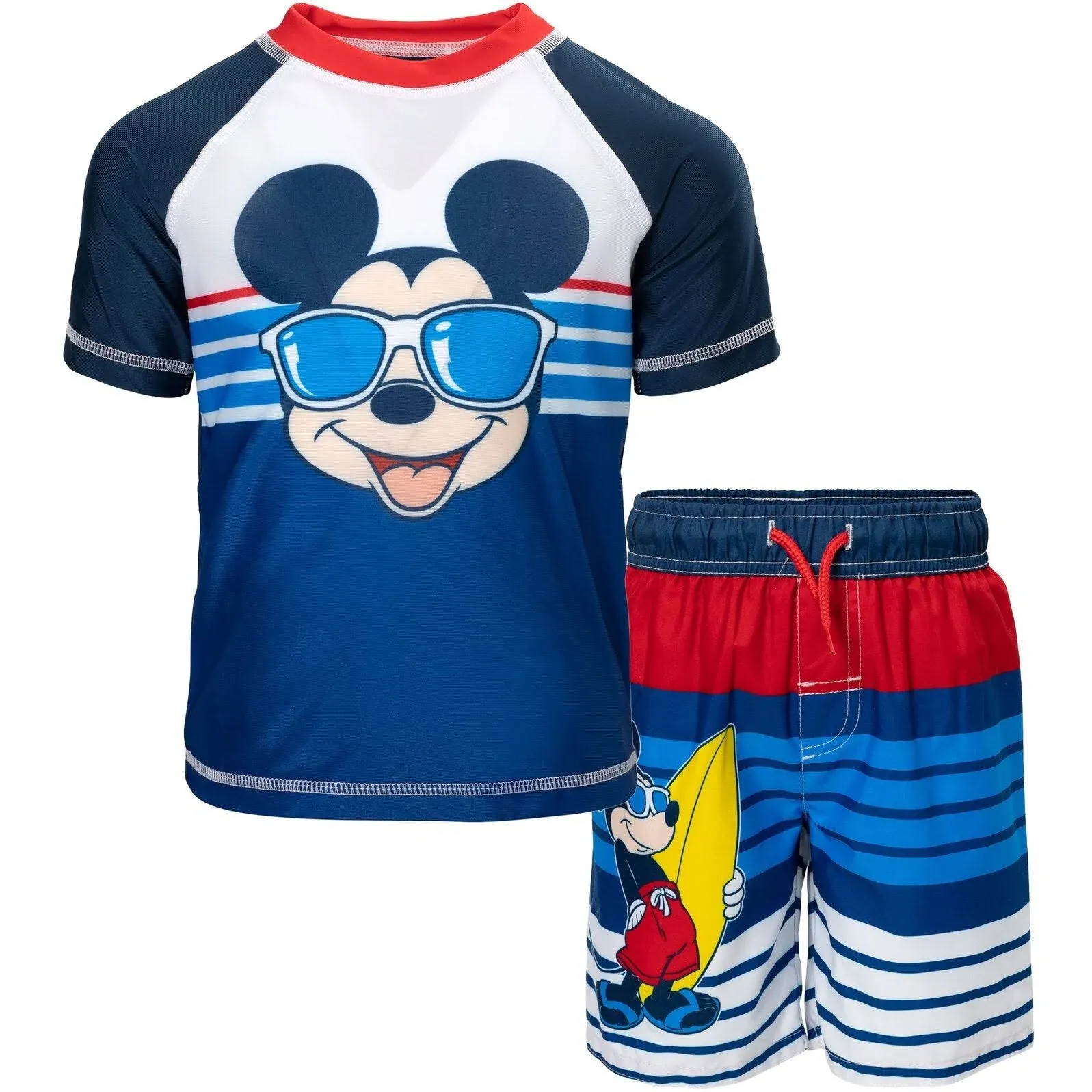 Disney Mickey Mouse Toddler Boys Rash Guard Swim Trunks