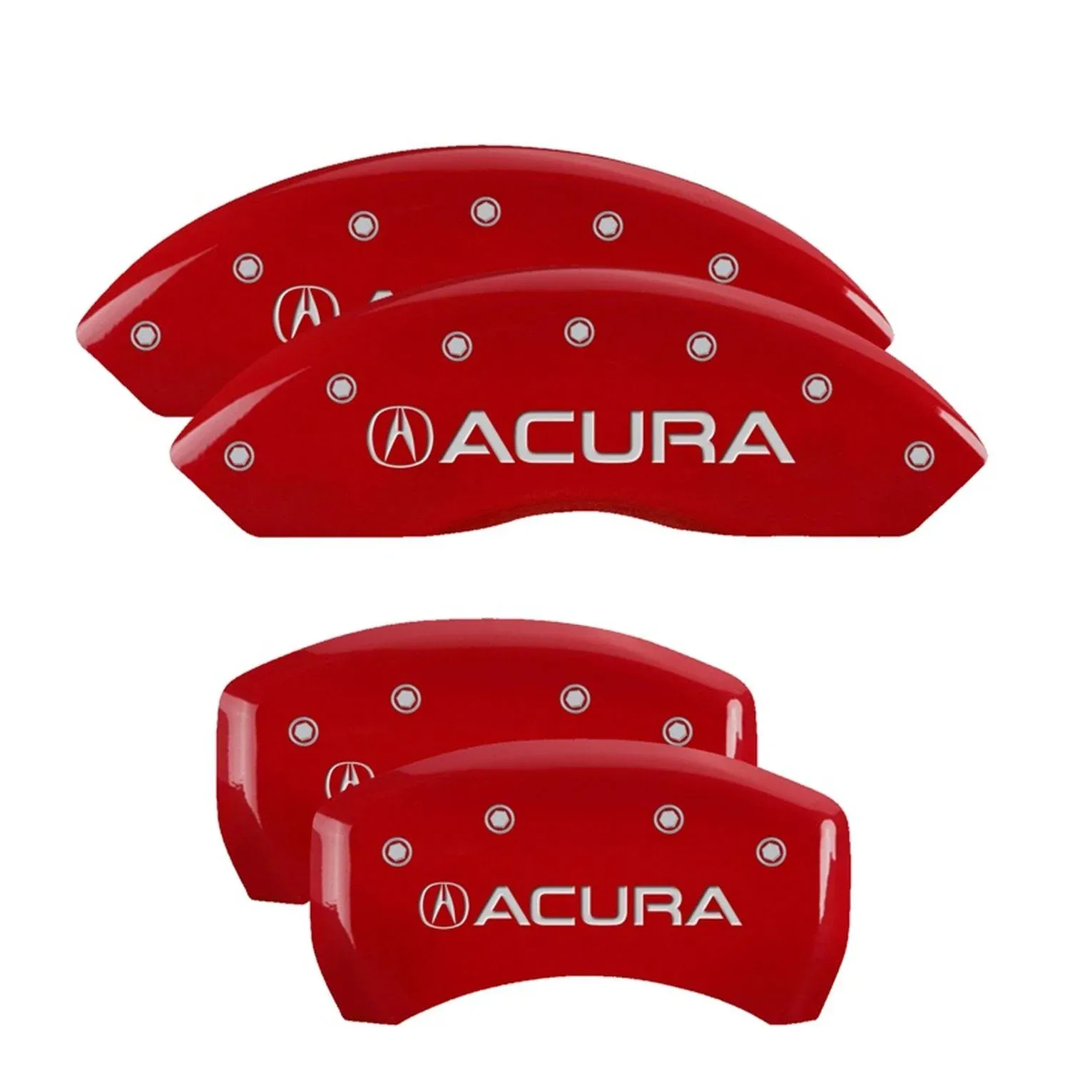 MGP 4 Caliper Covers Engraved Front &amp; Rear Acura Red - 39024SACURD