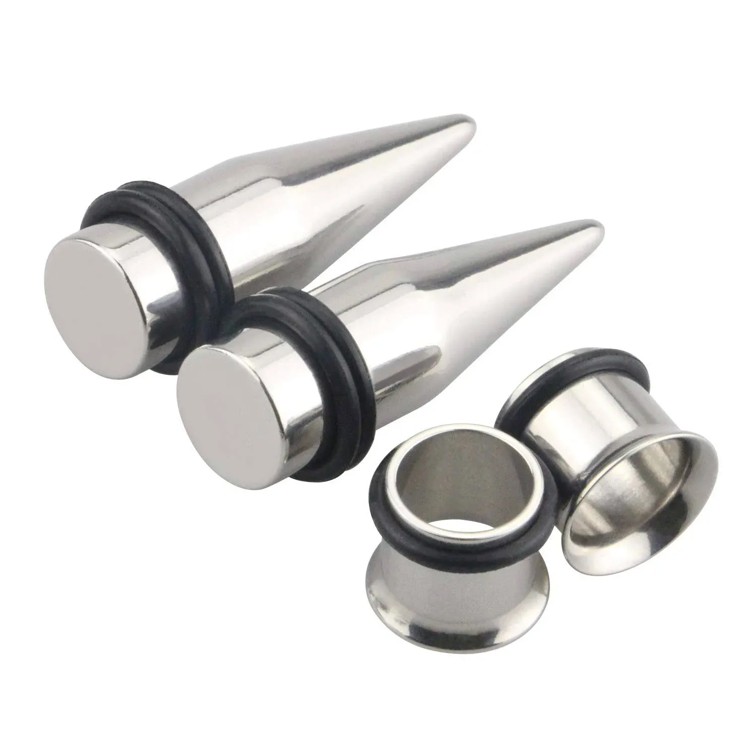 Awinrel Stainless Steel Ear Gauge Taper Stretching and Single Flare Plugs Flesh ...