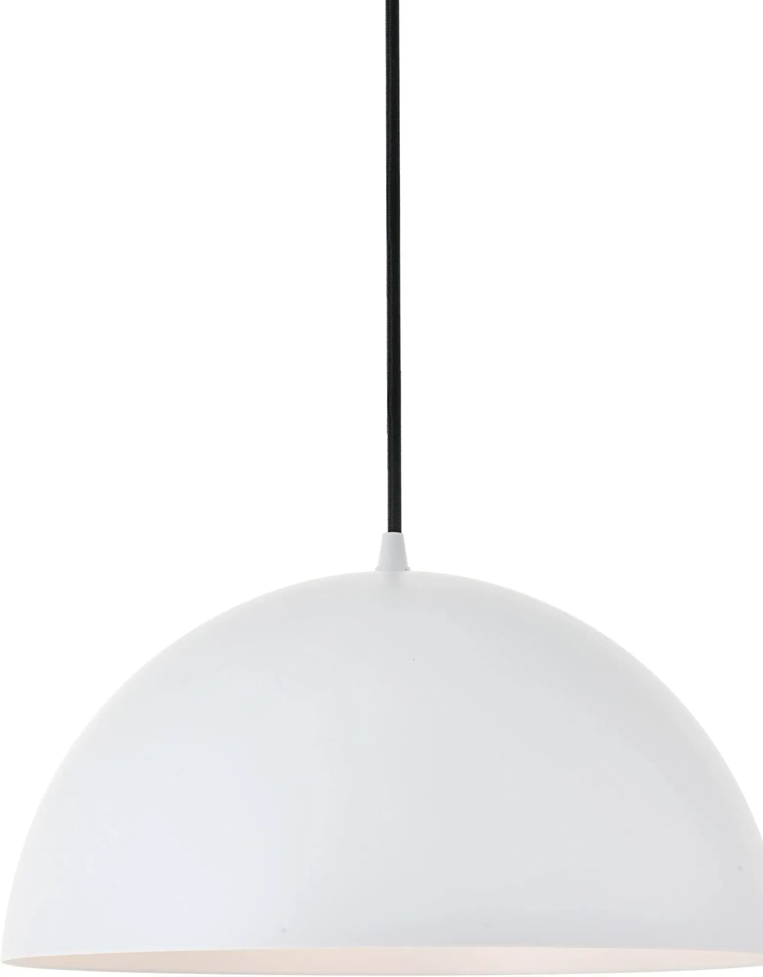 Living District Forte 1-Light Mid-Century Metal Pendant - White Finish