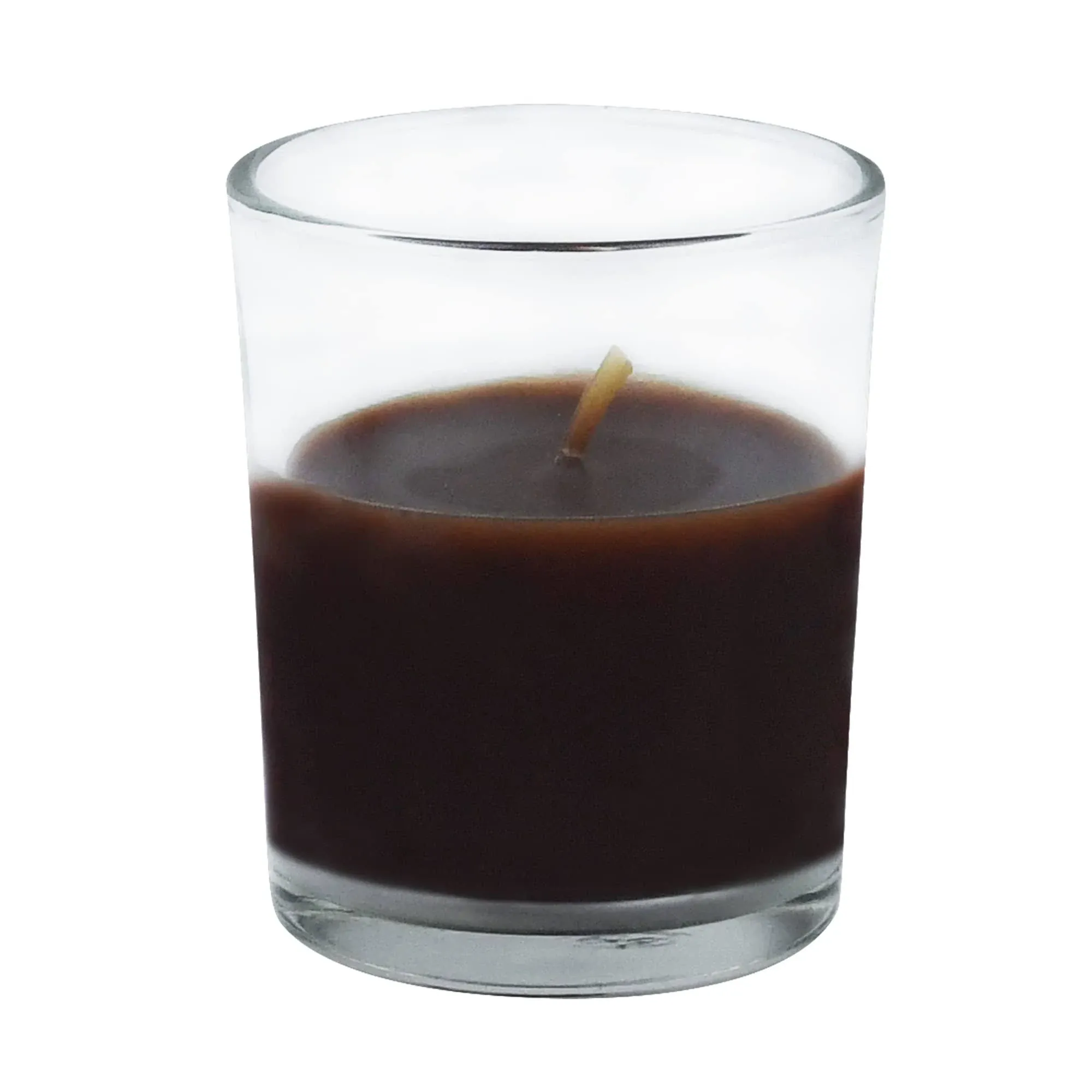 Zest Candle 12-Piece Votive Candles, Brown Round Glass