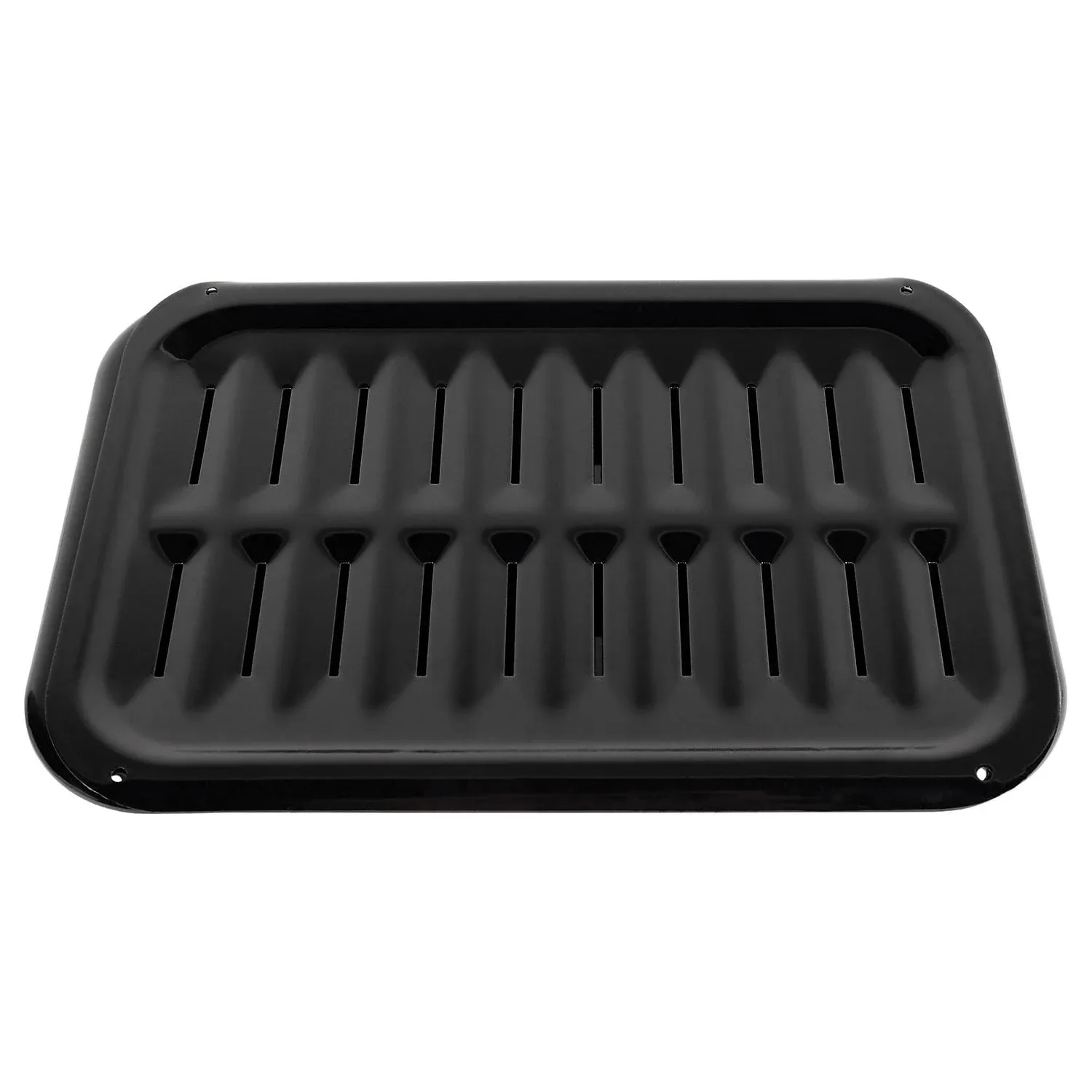 Certified Appliance Accessories Heavy-Duty Porcelain 8.5-In. x 12.75-In. Broiler Pan & Grill Set Black (50008)