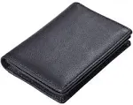 RFID Genuine Leather Bifold ID/Business Credit Card Case Holder for Men Slim Front Pocket Wallet Button