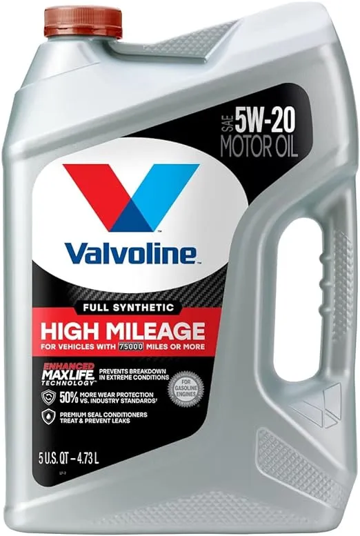 Valvoline Full Synthetic High Mileage with MaxLife Technology SAE 5W-20 Motor Oil 5 QT