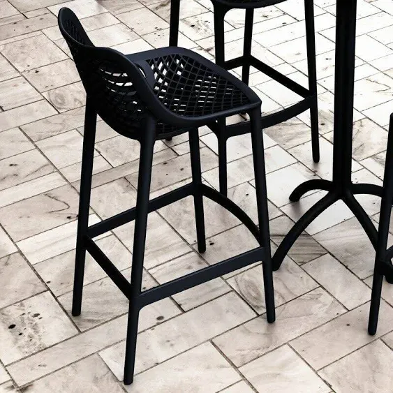 Compamia Air Patio Bar Stool in Black (Set of 2)