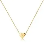 14K Gold Filled Heart Initial Necklace