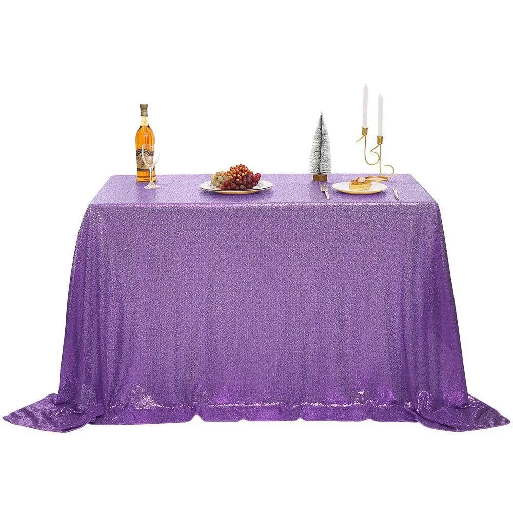 nanbowang Sequin Tablecloth Glitter Sparkly Iridescent Shimmer for Rectangle Table Cloth Table Covers Decorations for Birthday