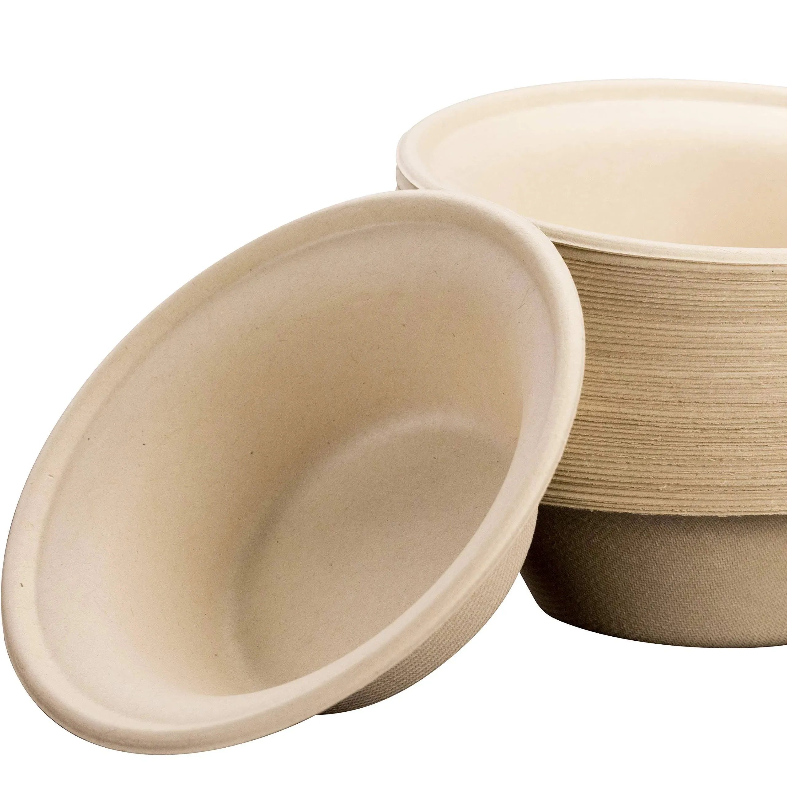 Biodegradable, Plant-Based, Tree Free, Disposable Bowls 50 Pack. Sturdy, Gluten ...