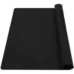 wellhouse Extra Large Silicone Baking Mat Pastry Mat Countertop Protector Clay Mat No-slip Non Stick Waterproof Heat Resistant Silicone Placemats Table Mat 23.6 by 15.7 inch(Black-1pcs)